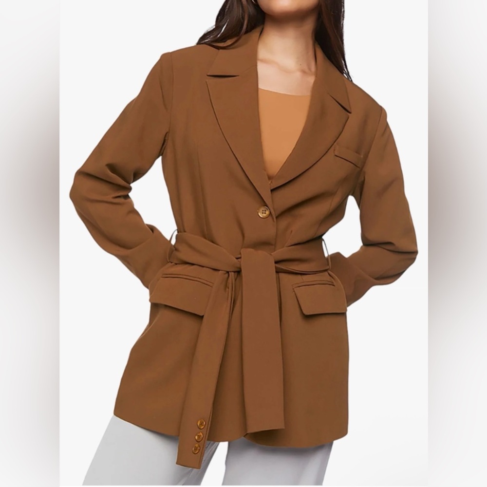 Brown Belted Blazer stylish belt